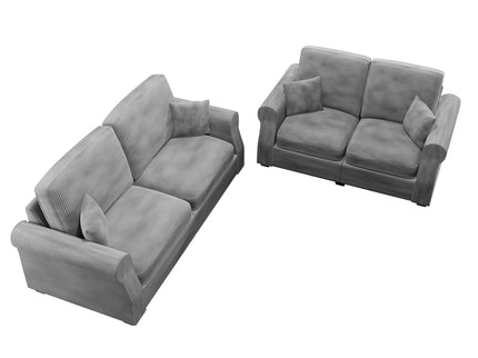 Contemporary 2 Piece Sofa Set With Matching Pillows
