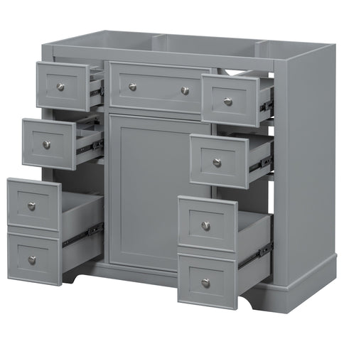 Modern Bathroom Vanity Base Only With 1 Cabinet And 6 Drawers