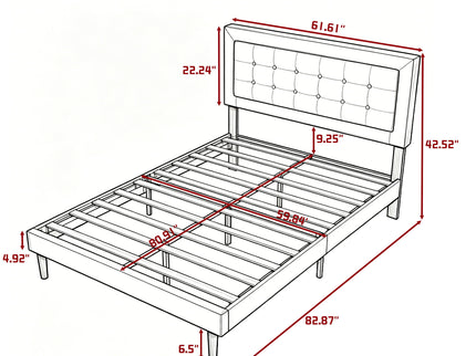 Upholstered Platform Bed With Slats