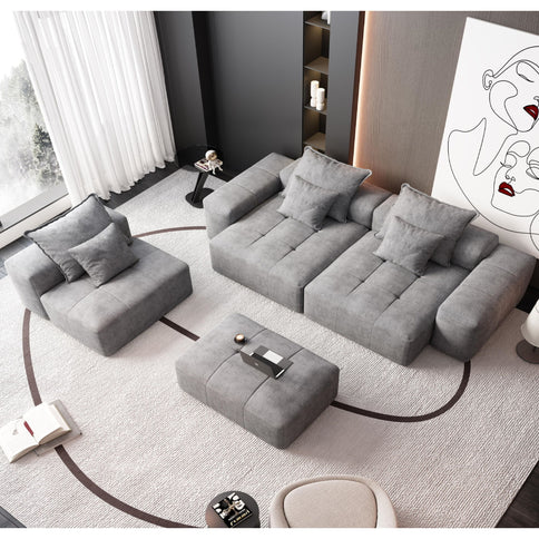Modern Oversized, Modular Sectional Sofa With Pillows