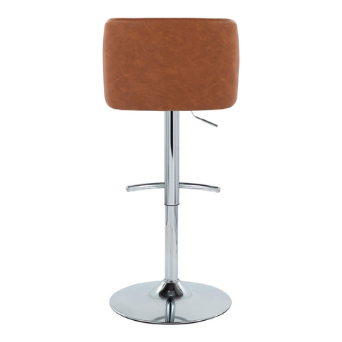 Toriano - Contemporary Adjustable Barstool With Swivel & Rounded T Footrest (Set of 2)