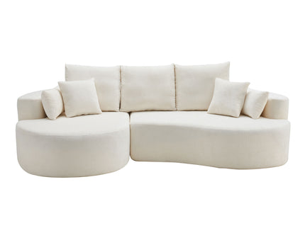 2 Piece Fabric Cloud Curved Sectional Sofa With Chaise For Living Room