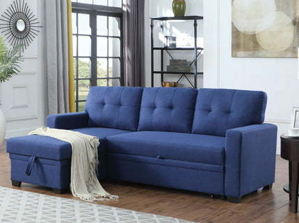Upholstered Pull Out Sectional Sofa With Chaise