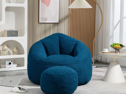 Bedding Bean Bag Sofa Chair High Pressure Foam With Footrest