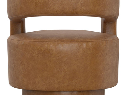 Swivel Accent Chair With Geometric Backrest