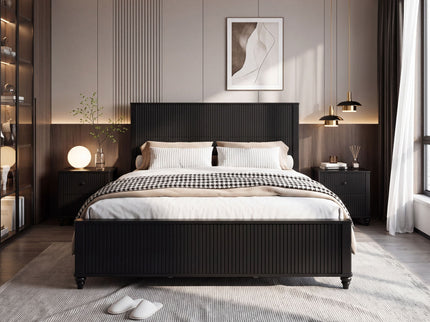 Fluted Platform Bed Frame, No Box Spring Needed