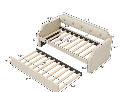 Upholstered Daybed With Trundle