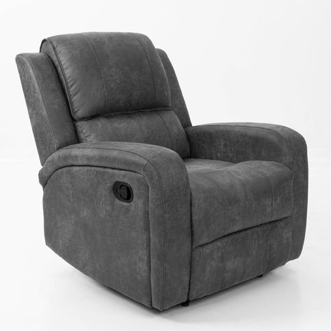 Modern Style Manual Recliner With Square Arms And Tufted Design