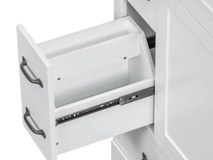 Modern Bathroom Vanity Base Only, 6 Drawer Storage With Adjustable Shelf