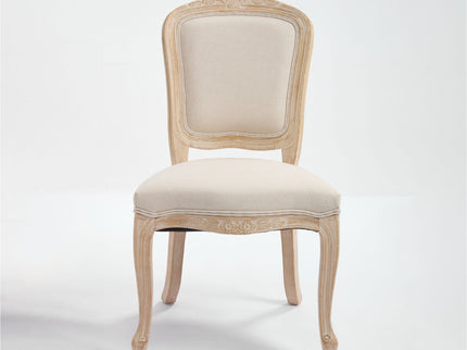 Dining Chairs Upholstered With Fan Shaped Back (Set of 2) - Beige