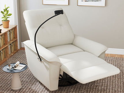 270° Power Swivel Rocker Recliner Chair With Phone Holder, Electric Glider Reclining Sofa With USB Ports For Living Room Bedroom - Beige