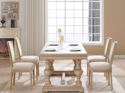 Dining Chairs Upholstered With T - Shaped Back (Set of 2) - Beige