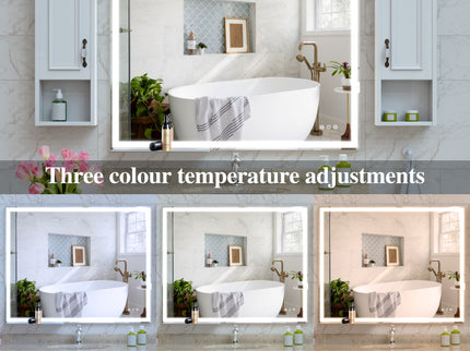 LED Bathroom Vanity Mirror Wall Mounted Adjustable / Warm / Natural Lights Anti-Fog Touch Switch With Memory Modern Smart Large Bathroom Mirrors