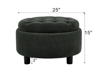 Storage Round Footstool Table Ottoman