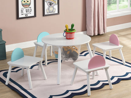 Children's Panel Table With 4 Chairs - White