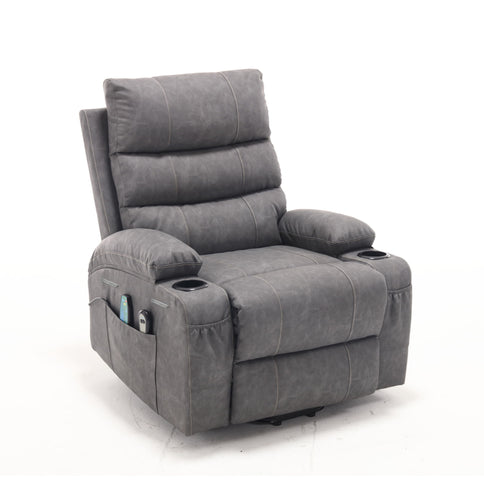 Large Size Electric Power Lift Recliner Chair Sofa With 8 Point Vibration Massage And Lumbar Heat