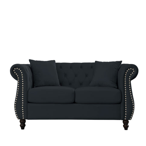 Chesterfield Sofa With Rolled Arms And Nailhead Trim