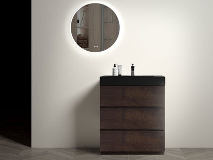 Alice - Bathroom Vanity With Large Storage Freestanding Bathroom Vanity, Sink For Modern Bathroom, One-Piece Sink Basin Without Drain And Faucet