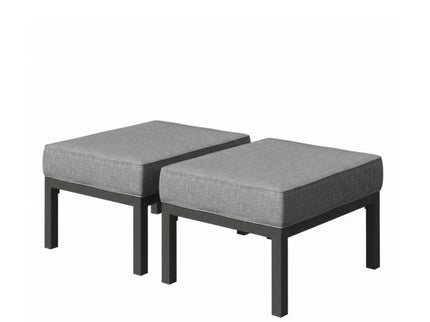 Patio Ottomans With Cushions, All-Weather Footrests (Set of 2)