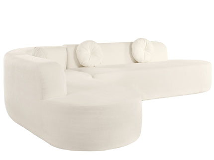 Extra Large Sectional Sofa Soft Fabric Upholstery, Elegant Curved Design With 3 Round Cushions, High - Resilience Foam For Ultimate Comfort - Beige