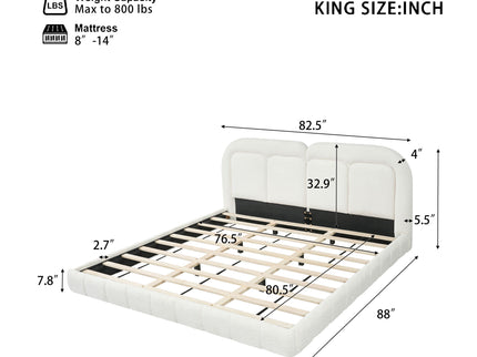 Upholstered Platform Bed With Tufted Headboard