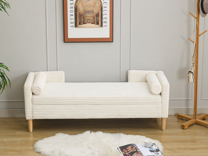 Upholstered Corduroy Flip Top Storage Bench For Living Room