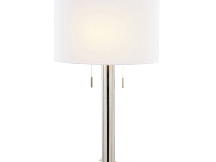 Master - 29" Contemporary Table Lamp (Set of 2) - Polished Nickel / White