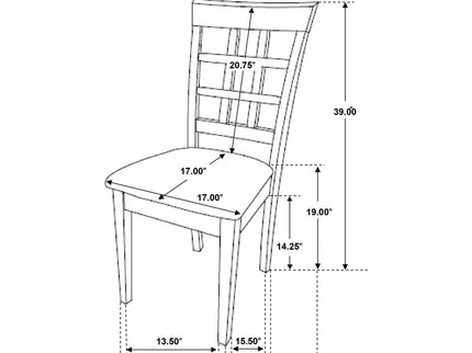 Lattice Back Dining Chair (Set of 2) - Brown