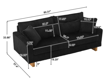 Modern Loveseat Sofa With 4 Pillows