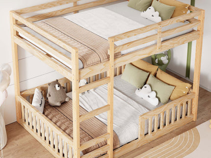 Stylish Bunk Bed With Ladder And Guardrails