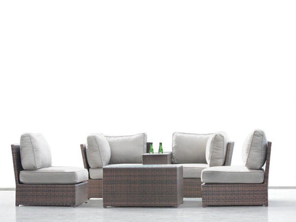 Comfortable Modern Patio Rattan Sectional Set With Cushions