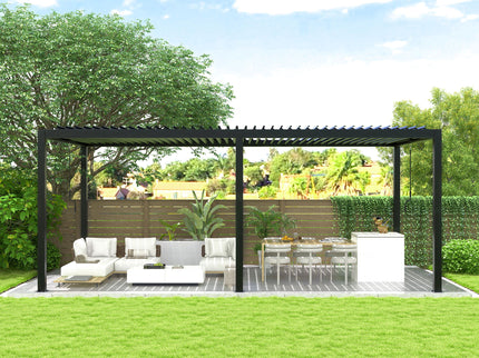 Louver Pergola Steel Louvers & Frame - Black