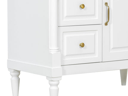 Freestanding Bathroom Vanity With Sink, Adjustable Shelf, Flip Drawer