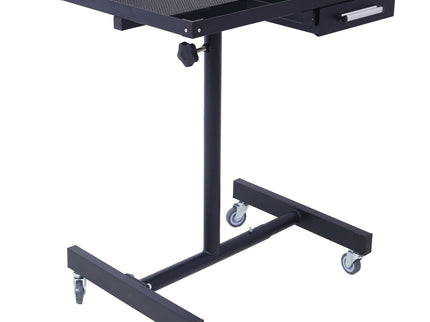 Adjustable Tear Down Work Table With Drawer For Garages, Repair Shops, And Diy, Portable, (4) 2.5" Swivel Casters, 220 Pound Capacity, Rubber Corners, Heavy Duty Steel