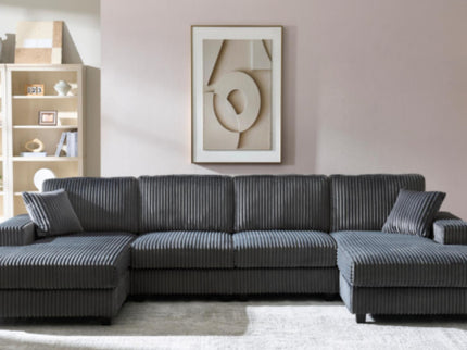 U-Shaped Convertible Sofa, 4 Seater Large Living Room Lounge