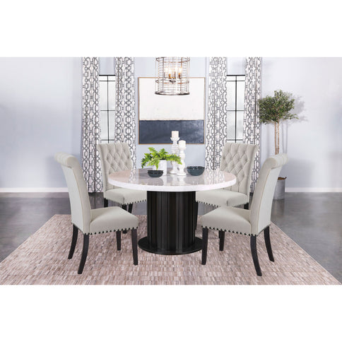 Tufted Rolled Backrest Side Chairs (Set of 2)