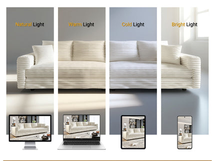 Deep Seat Convertible Sofa With Soft Pillows And Ottomans