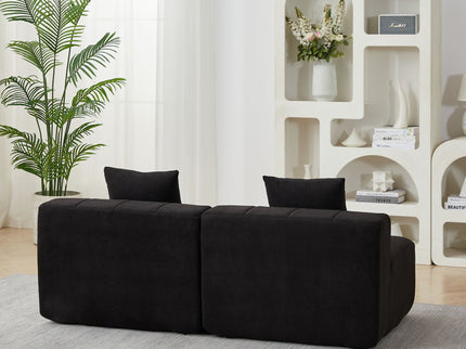Modular Sectional Sofa With 2 Pillows, Symmetrical Design