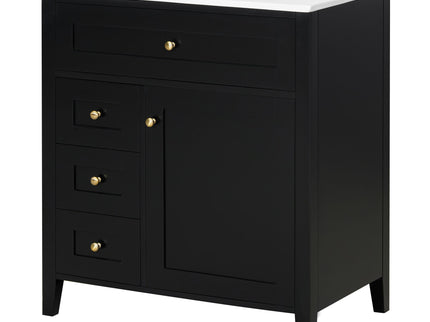 Modern Bathroom Vanity With Sink, 3 Drawers And Adjustable Shelf