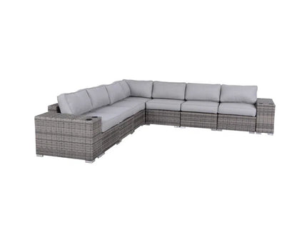 Minnesota - 9 Piece Sectional Sofa Set With Cushions - Gray Mix