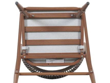 Outdoor Bar Height Metal Frame Counter Stools With Scallop Shaped Backrest & Water Resistant Cushions