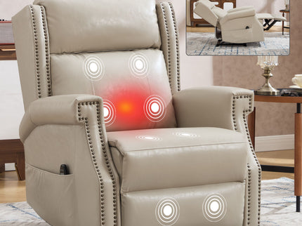 Manual Recliner Chair With Heavy Duty Motion Mechanism, 8 Vibrating Nodes And 3 Massage Modes For Living Room