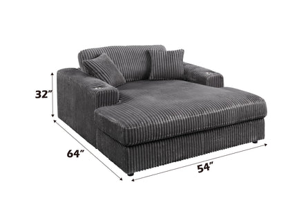 Hilde Chaise - With 2 Pillows - Dark Gray