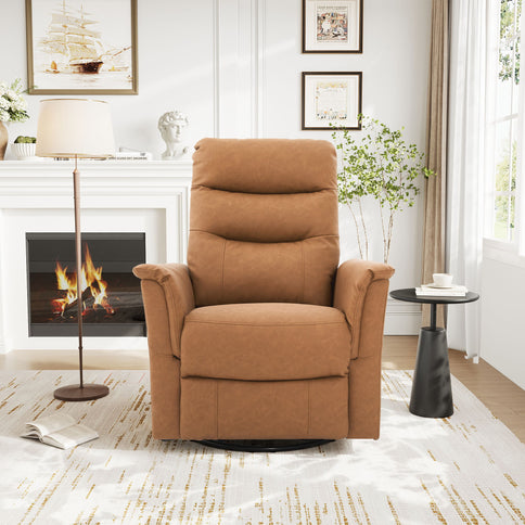Manual Recliner Chair With 8 Point Massage And Swivel Function