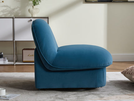 Pumpkin Shaped Swivel Accent Chair, 360 Degree Rotation For Living Room