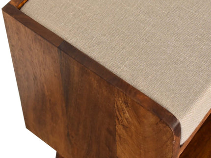 Solid Wood Bench With Upholstered Sea