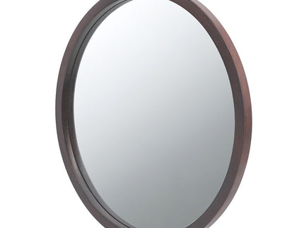 Circle Wall Mirror With Wooden Frame, Wall Mirror For Living Room