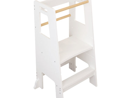 Standing Tower, Child Kitchen Step Stool Toddler, Montessori Stool Adjustable Height - White