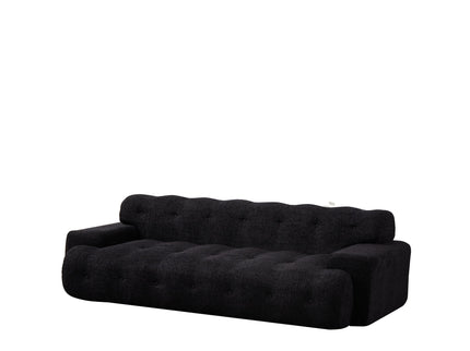 Cloud Series Minimalist Button Tufted Square Arm 3 Seater Sofa