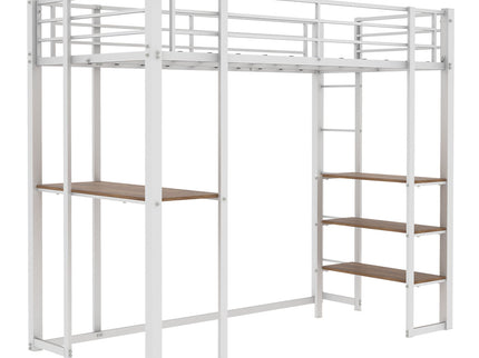 Bunk Bed With L-Shaped Desk And Dual Side Stairs